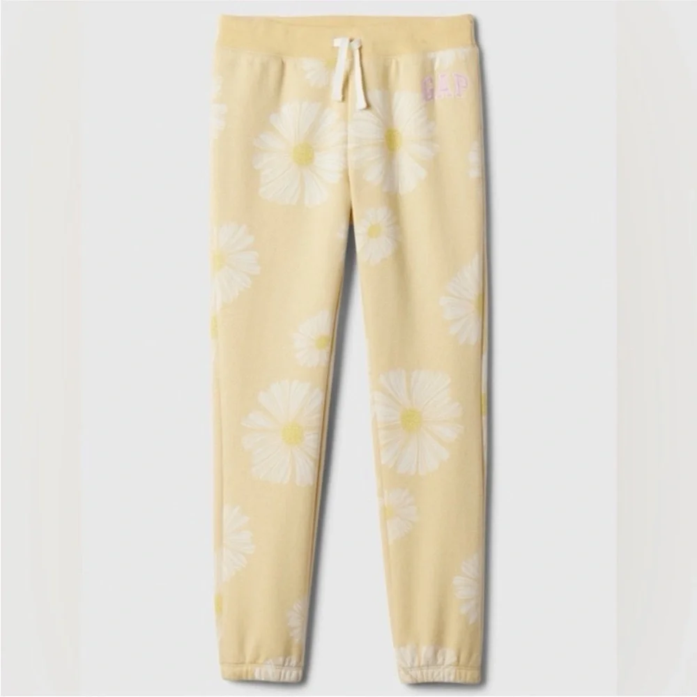 GAP Kids Light Yellow Floral Sweatpants
